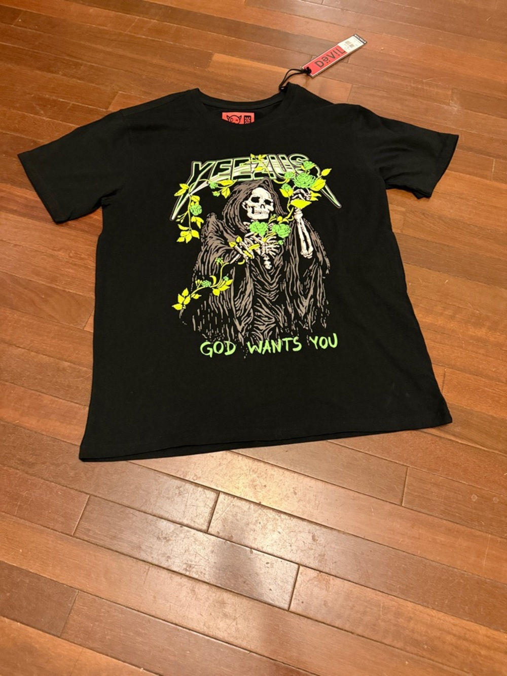 Yeezy Black Graphic Tee - 'God Wants You'